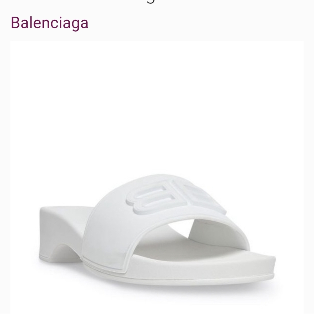 Balenciaga Women's White Slide Sandals - Picture 7 of 13